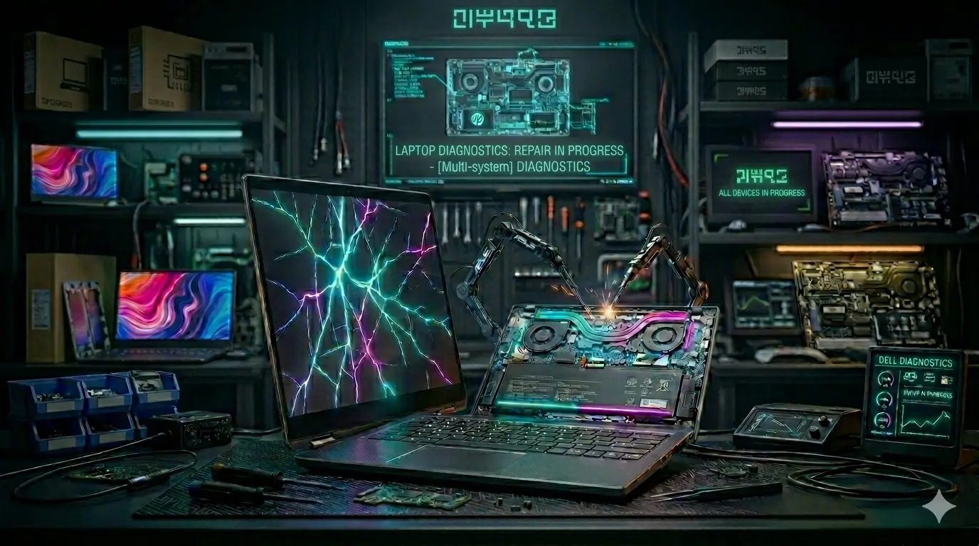Foto van een laptop reparatie